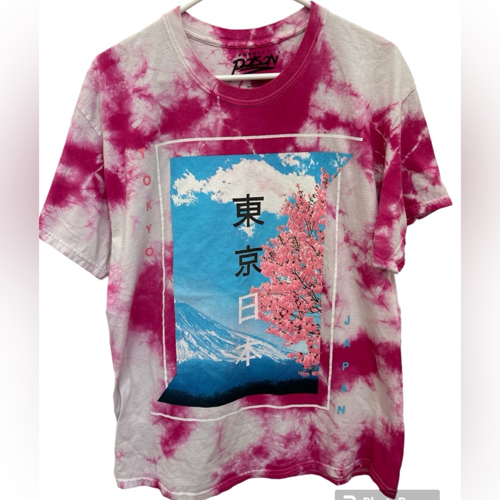 Popular Poison Japan Tie Dye Graphic T-Shirt Size Large